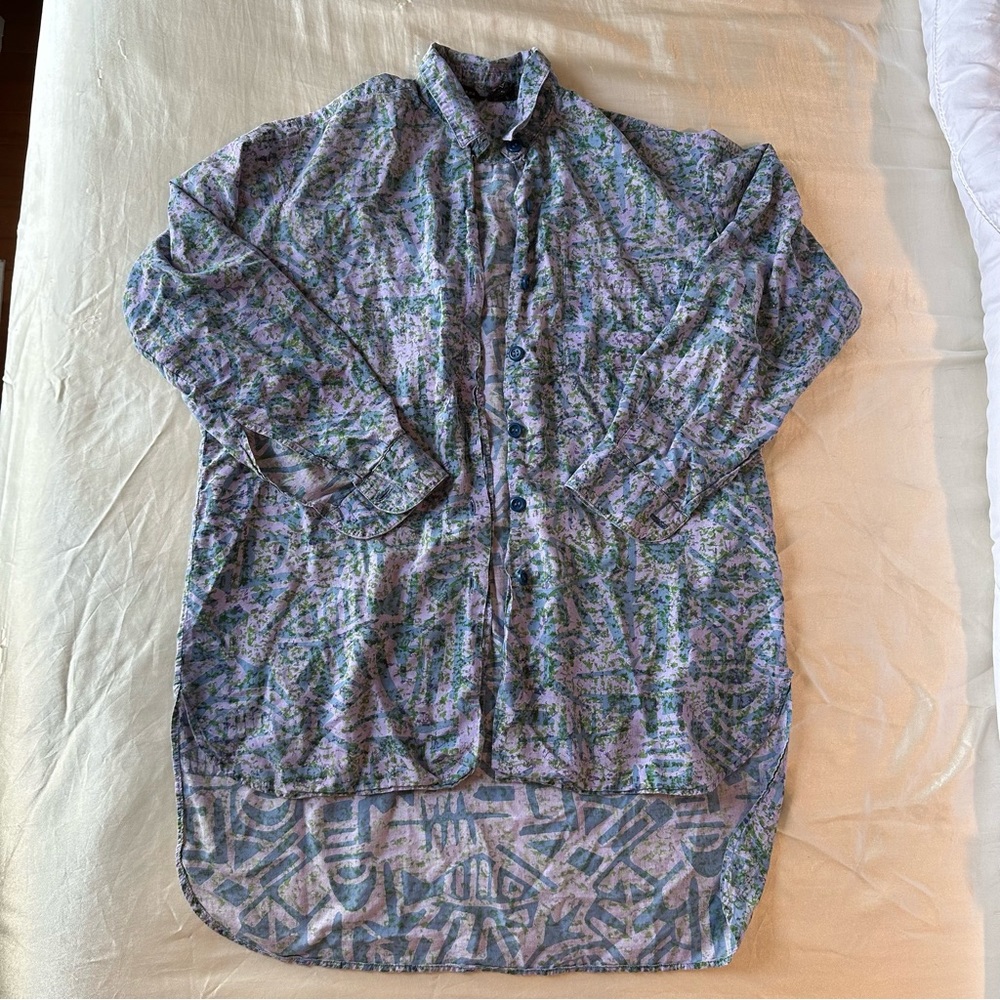 Supercraft Patterned Long Sleeve Button Down Shirt